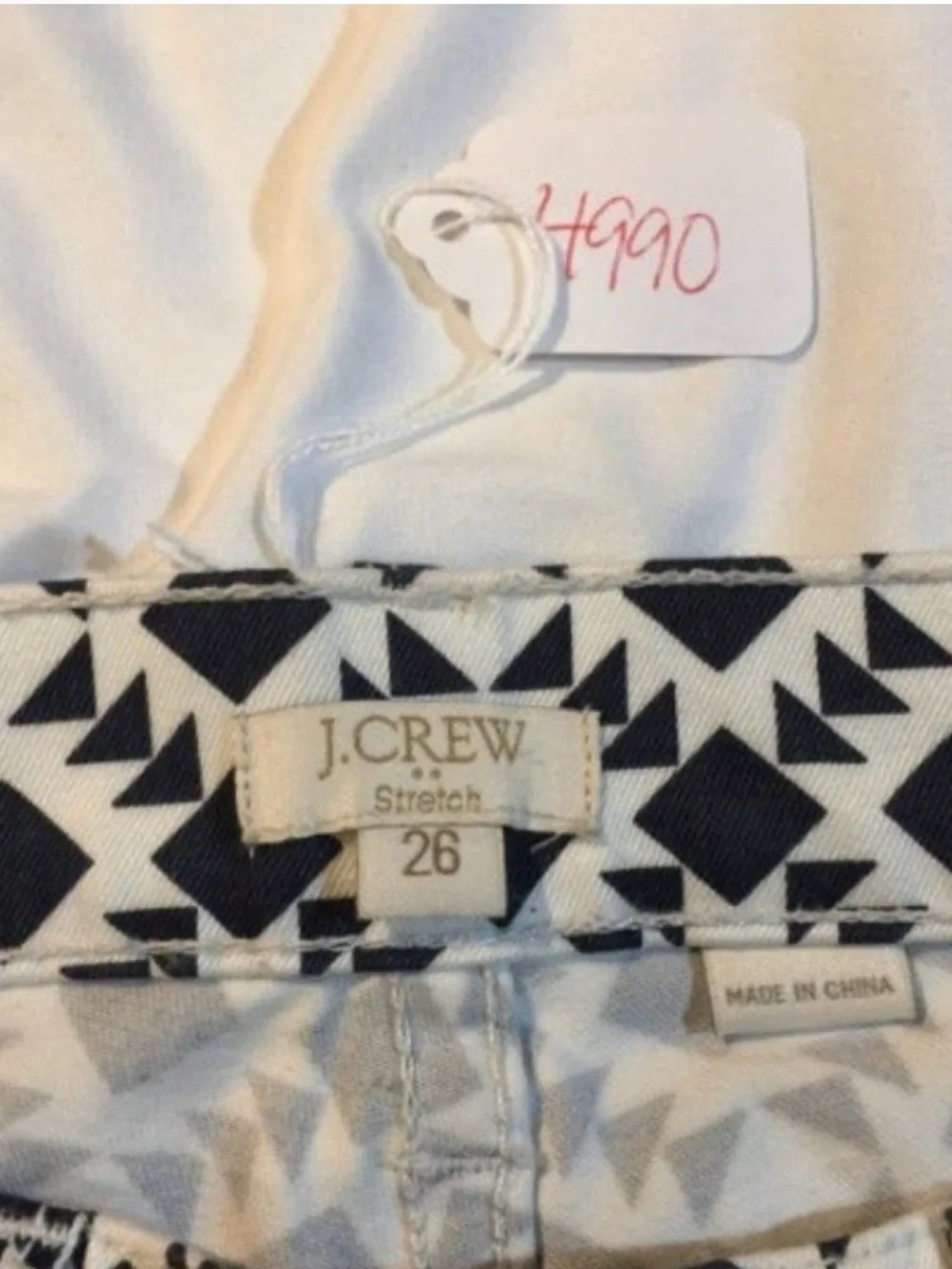J. Crew Black & White Geometric Skinny Pants
